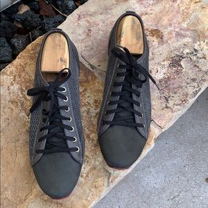 BUB gray mesh side suede lace up dress sneaker
